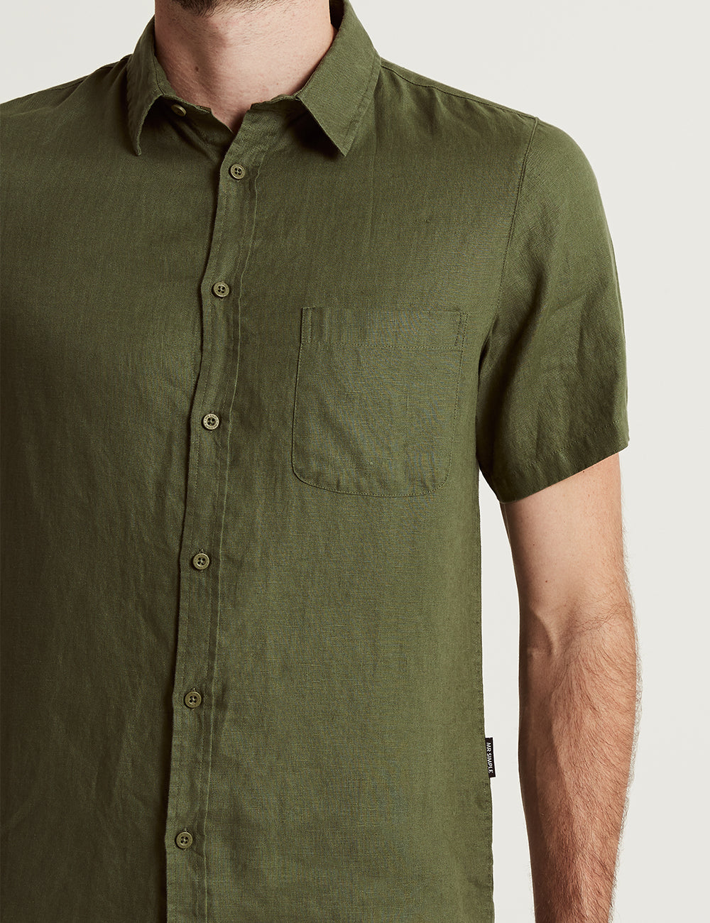 Linen Short Sleeve Shirt Fatigue