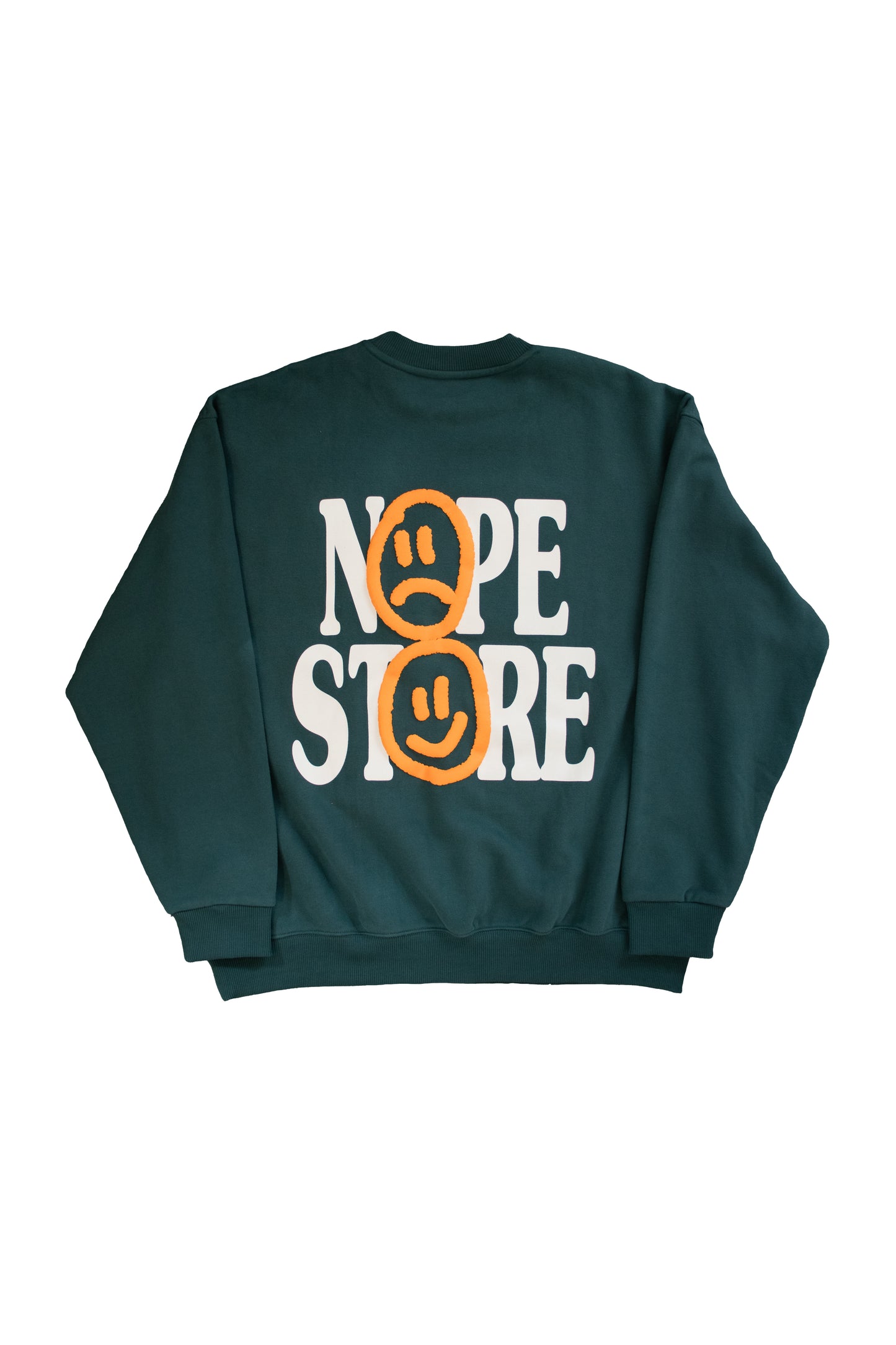 Smiley Puff Crew Neck Forest Green