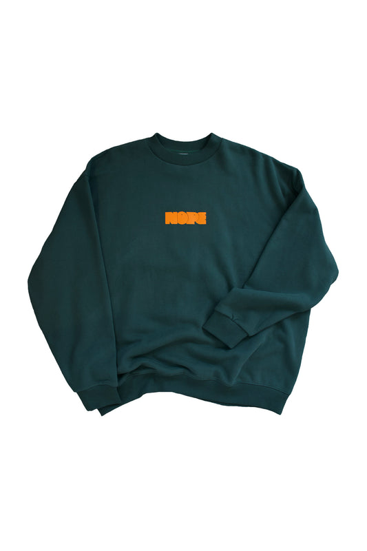 Smiley Puff Crew Neck Forest Green