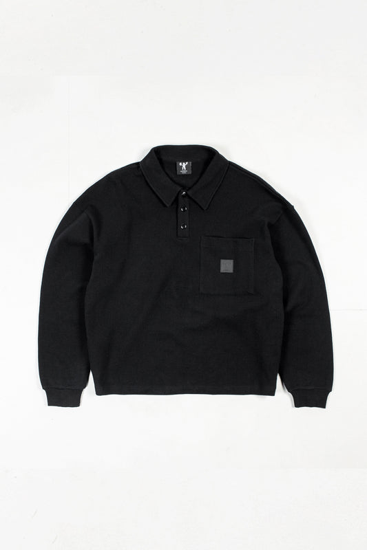 Waffle Knit LS Polo