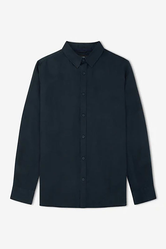 Linen Long Sleeve Shirt Navy