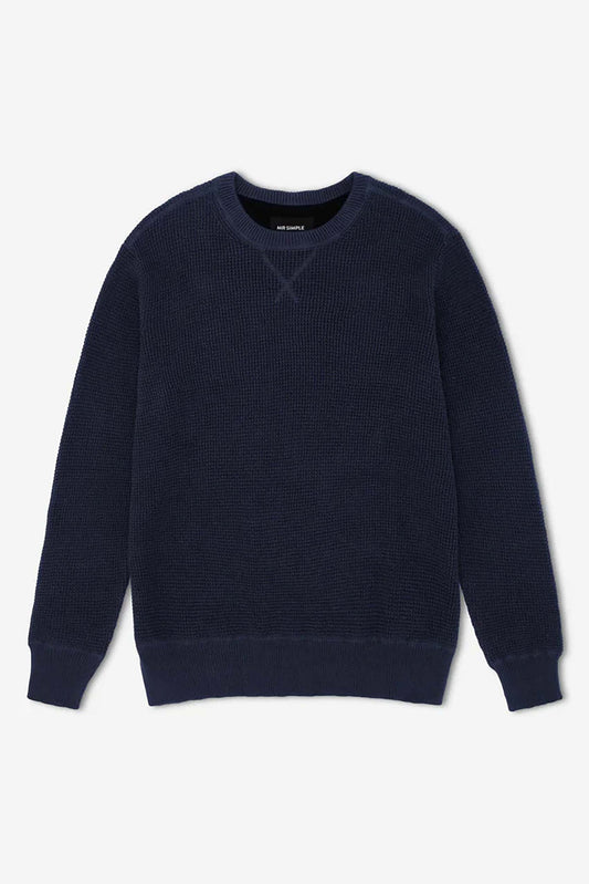 Sorrento Hemp Waffle Knit Navy