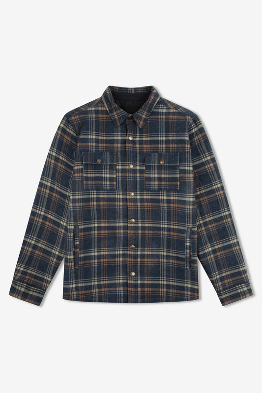 Quilted Flannel Jacket Denim Check