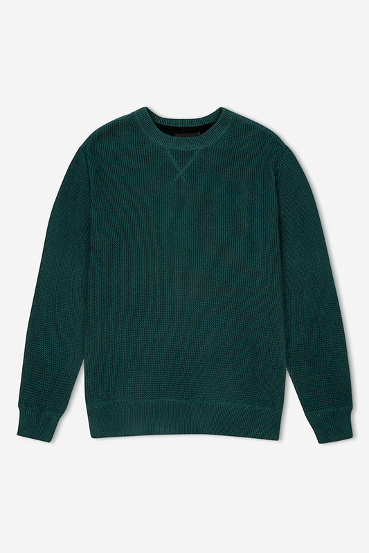 Sorrento Hemp Waffle Knit Bottle Green