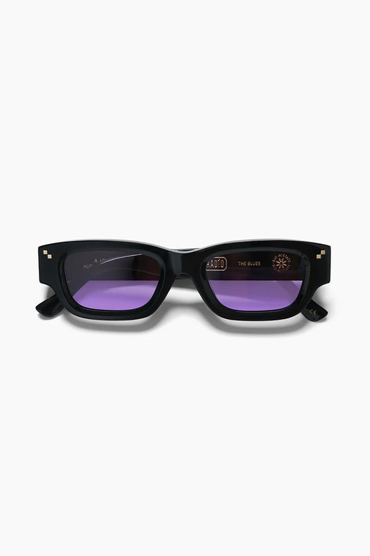 The Blues Sunglasses Black Polished Purple