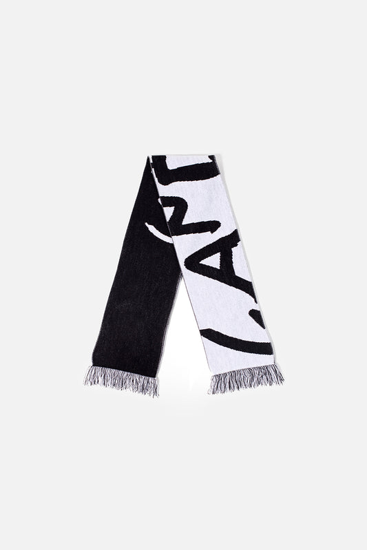 Logo Knitted Scarf Black + White