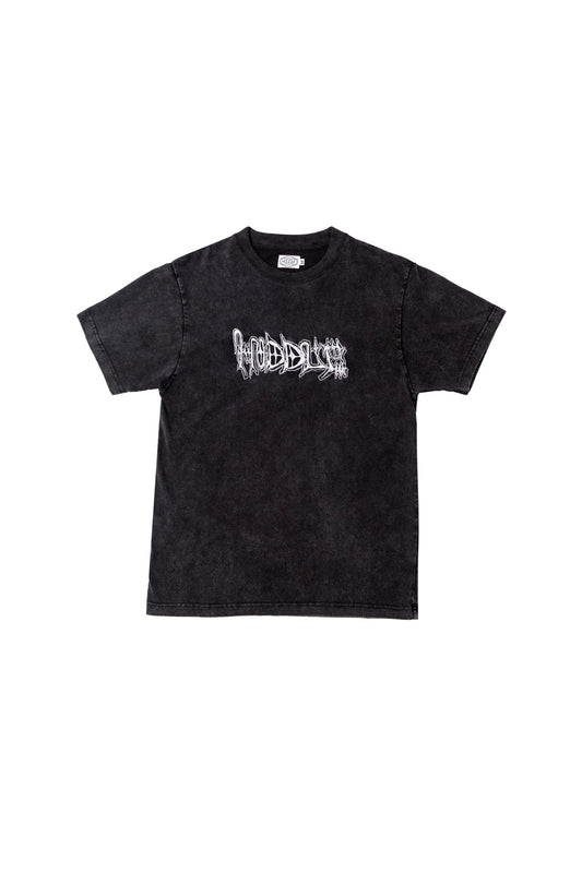 Vision Logo Tee Black Wash White