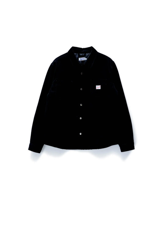 Cord Quilted Overshirt Black