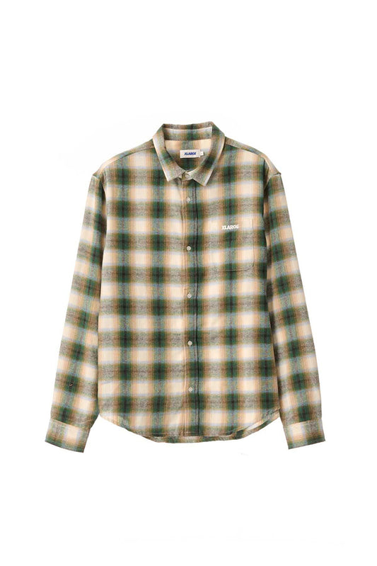 Italic Check Long Sleeve Shirt Green