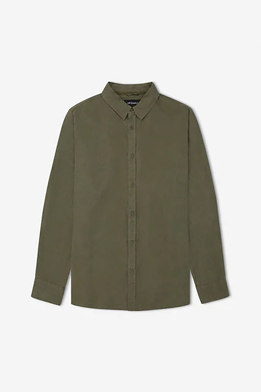 Linen Long Sleeve Shirt Fatigue