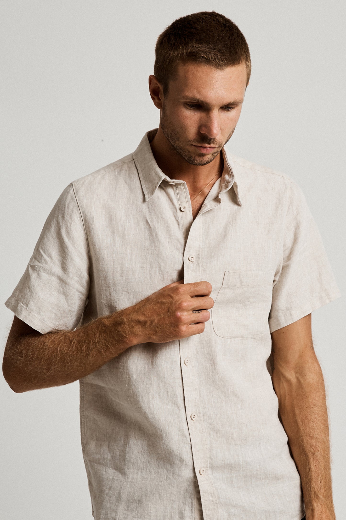 Linen Short Sleeve Shirt Natural