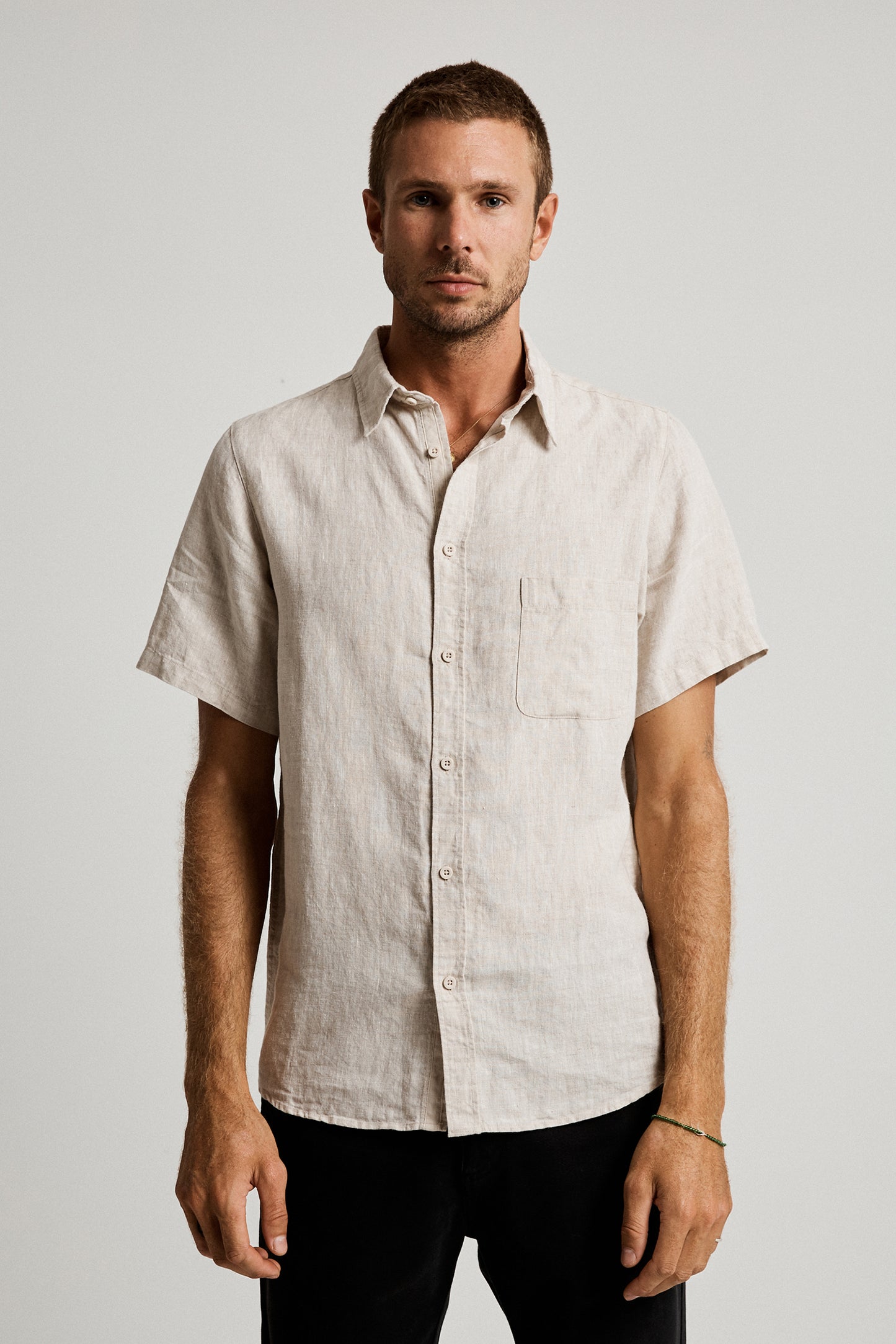 Linen Short Sleeve Shirt Natural