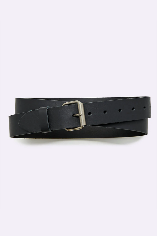 Simple Leather Belt Black