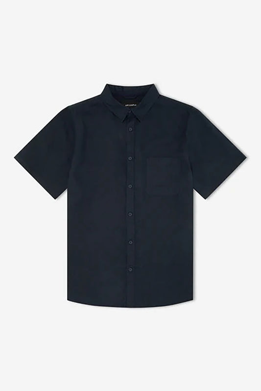 Linen Short Sleeve Shirt Navy